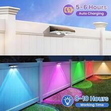 Solar Fence Lights Outdoor, IP66 Waterproof LED Deck Light, Dusk To Dawn Fence Lights Solar For Wall, Railing, Step, Patio, Pool, Backyard, Outside