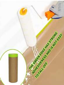 1 rolka laminowanego papieru maskującego do malowania olejem, papier maskujący do malowania natryskowego, folia maskująca do malowania, papier pakowy do ochrony podłóg, ram, mebli, samochodów, obrazów, napraw karoserii, projektów DIY, idealna do biura i zastosowań komercyjnych