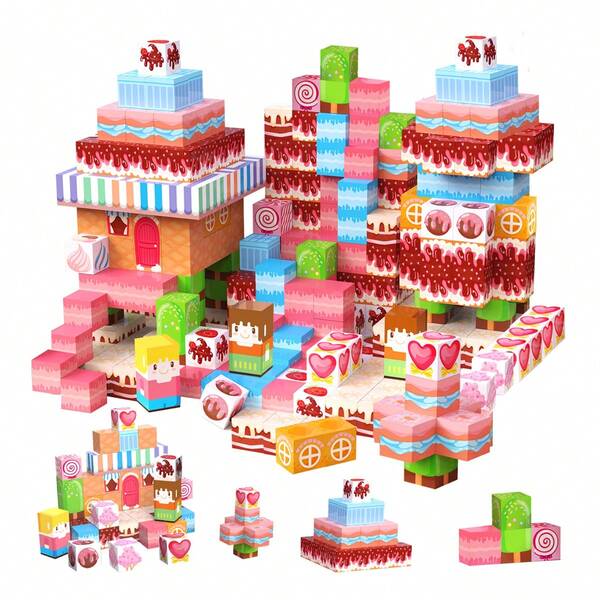 Magnetic Building Blocks - Colorful Stackable Construction Toy With Rainbow & Castle Design, Durable ABS Material, Perfect For Kids' STEM Learning, Classroom Sensory Play, And Holiday Gifts (Mixed Colors), Building Blocks For Toddlers, Playful Design, Sturdy Construction
