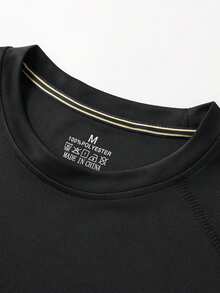 Áo thun dài tay tập luyện bó sát mỏng cho nam, lớp lót thể thao thoáng khí thấm hút mồ hôi, dành cho mùa thu - màu đen - Xem 5