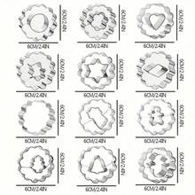 8pcs Christmas Cookie Cutter Set, Mini Stainless Steel Cookie Molds - Christmas Tree, Snowman, Reindeer, Gingerbread Man, Snowflake, Teddy Bear, Shooting Star, Bell, For Baking Jam Cookies, Cupcakes, Candies, Christmas, Birthday Party, Winter Holidays - Silver - View 2