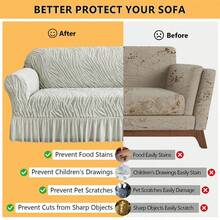 1PC High Elastic Sofa Cover Suitable For 1/2/3/4 Seat Jacquard Skirt Sofa Cover Cat Claw Proof Easy To Clean Machine Washable Sofa Protector Suitable For Bedroom Office Living Room Home Decoration All-Inclusive Sofa Cover Valentine's Day Gifts Valentine's Day Decorations - Màu Xám nhạt - Xem 10