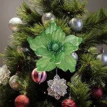 Artificial Christmas Flower Insert Festive Tree Vase Decoration Picks For DIY Craft Wreath Home Holiday Decor - Green - View 2