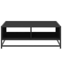 Coffee Table Black 80x80x30 Cm Engineered Wood And Metal - Black - View 6