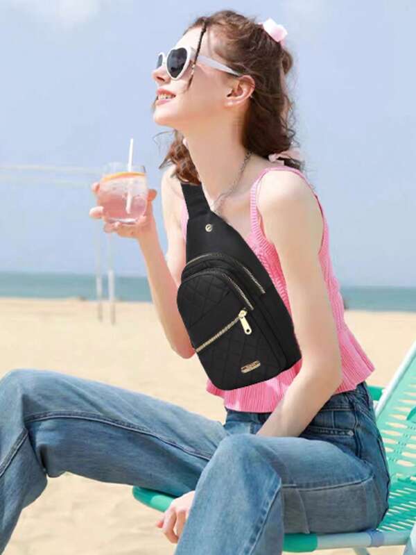 Bolso bandolera pequeño para mujer y hombre, bolso de pecho mochila bandolera, adecuado para viajes, deportes, correr y senderismo