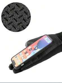 1pair Touch Screen Anti-Slip Sports Gloves,Suitable For Cycling,Riding Motorcycle And Skiing,Black Gloves,Winter Hand Warmers - Multicolor - View 7