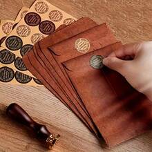 20pcs Thick Red Kraft Paper Envelopes, Vintage Romantic Handwritten Premium Birthday/Graduation Envelopes