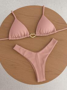 Simple Elegant Backless/Backless Tie Back Holiday Beach - Rosa Pálido - Ver 4