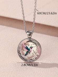 Collar con colgante de colibrí con piedras preciosas, pequeño animal lindo, moda de aleación con vidrio incrustado, collar de moda para mujer, joyería