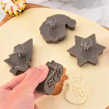 1/4 Set Weihnachtsplätzchen Ausstecher - Schneemann, Schneeflocke, Weihnachtsbaum, Weihnachtsmann Muster Backformen - Geeignet für Feiertags-Backen - langanhaltend, einfach zu verwenden, perfektes traditionelles Backwerkzeug für Zuhause