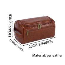 1PC Men's Personalized Leather Toiletry Bag, Customized Letter Printed Toiletry Bag, Travel Accessories, Groomsmen Gifts, Father's Day Gifts