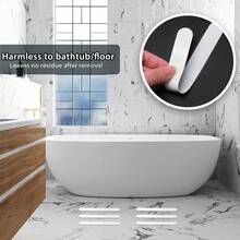 Bathtub Stickers Non Slip White Anti Slip Shower Strips Tubs Safety Shower Treads Adhesive Sticker For Bathroom Bathtub Shower Floor Ladders With Scraper 24Pcs - White - View 3