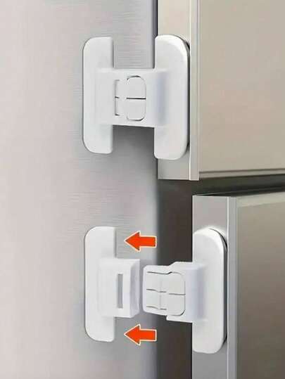 1 pieza Cerradura de para refrigerador - Cerradura sin adhesivo a prueba de manipulación para puertas de refrigerador y horno - Usar etiqueta adhesiva fuerte para fijar las correas sueltas, cerradura de cajón sin llave conveniente para oficina, cajones con cierre automático, sin instalación de adhesivo, refrigerador/dispensador con cierre automático, sin perforación requerida, cerradura de