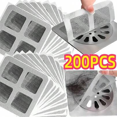 10-200 件一次性淋浴排水口毛发收集器网格淋浴排水口盖地板水槽过滤器头发塞适用于浴室厨房