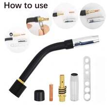 24 Piezas Piezas de Antorcha de Soldadura Punta de Soporte de Punta de Boquilla de Gas Cuello de Cisne para Antorcha de Soldadura MB15 15AK MIG - Multicolor - Ver 4