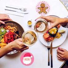 4 piezas/6 piezas/300 piezas Posavasos de barro de diatomeas con patrón de Papá Noel lindo sobre fondo rosa, posavasos de café, decoración multiocasión para el hogar y restaurante, regalos diarios, decoración de mesa, decoración diaria, decoración de fiesta temática