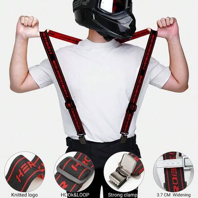 HEROBIKER 1 st. Reflekterande remmar Justerbara Y-formade hängslen för motorcykelbyxor Unisex Högelastiska hängslen Remmar för motocrossbyxor Racingskydd Cykeltillbehör Körviktigheter för kvinnor och män Förarpresenter