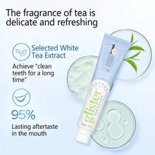 Pasta de dientes de té blanco y menta, limpieza profunda y suave, elimina manchas y blanquea los dientes, mejora el mal aliento para una frescura duradera