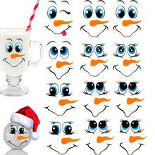 300pcs Snowman Face Sticker Set - Reusable PVC Decals For Fridge, Party Favors & Home Decor | Assorted Colors, Perfect For Winter, New Year