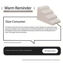 宠物狗猫楼梯，3/4/5 步狗梯，床坡道，防滑，可拆卸和清洗沙发床楼梯，适用于受伤、年老且有关节痛的狗和猫，畅销