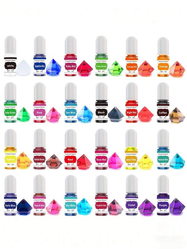 12-Farben 5ml Kerzenfarb-Essenz Set (5ml/jede Farbe), geeignet für Kristallkleber, Silikonformen, Gipszement, wasserlösliche Handwerk-Färbemittel für Kerzen, Halloween, Weihnachten, Feiertags-DIY Kerzenfärbung Flüssigfarbstoff (Stil (Farbe) Zufallsversand)