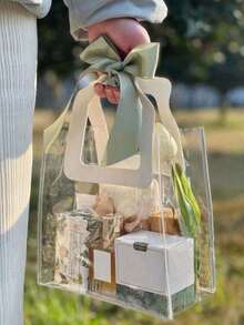 1 件厚透明 PVC 礼品袋，婚礼礼品 Candyx 手提包，礼品纪念品袋 - 透明 - 查看 2