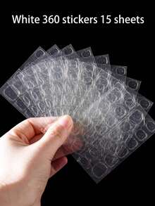 1200pcs/50sheets Nail Gel Stickers, Ultra-Thin Jelly Nail Stickers, Double-Sided Adhesive, Transparent, Reusable, For Nail Art Decoration - Clear - View 17