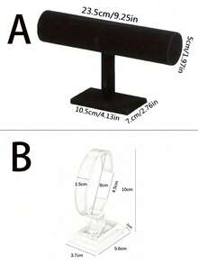 1pc Bracelet Display Stand/Velvet Watch Display Stand/Jewelry Storage Rack/Necklace Bracelet Pendant Organizer/Fashionable Women's Desktop Storage/Valentine's Day Gift - Multicolor - View 3