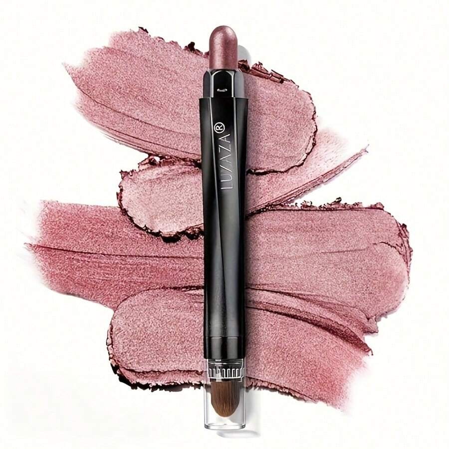 LUX Lápiz de sombra de ojos - Lápiz de sombra de ojos de un solo color y doble punta, junto con set de brochas para maquillaje de ojos.Incluye sombra de ojos de larga duración, lápiz de sombra de ojos de textura suave, lápiz de sombra de ojos resistente al agua con alta pigmentación y textura cremosa, lápiz de sombra de ojos con brillo, resaltador de ojos y maquillaje de ojos. Es una elección ideal para regalar en Halloween y Navidad. - 005 - Ver 1