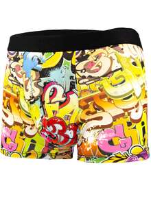 10 件男士时尚图案内裤，涂鸦设计舒适弹力平角内裤，运动短裤，新颖男士内裤，骑行短裤 - 彩色 - 查看 2