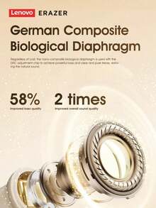 Lenovo ERAZER 入耳式蓝牙耳机，无线，超长电池寿命，降噪，防水，适合运动和游戏，男女通用，型号 EP118，是送给朋友的最佳礼物，毕业礼物，返校礼物，圣诞节装饰，情人节礼物，送给父母的礼物，万圣节，感恩节，个性化礼物，生日礼物，新年礼物 - 顏色 - 查看 3