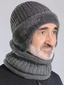 1 pieza Gorro térmico de hombre para otoño/invierno, cómodo y cálido, adecuado para actividades al aire libre, caminar, ciclismo, reuniones - Negro - Ver 4