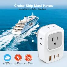Germany France Power Adapter With USB C Ports - European Plug Adapter For US Travelers To EU, Spain, Iceland, Korea - Xem 7