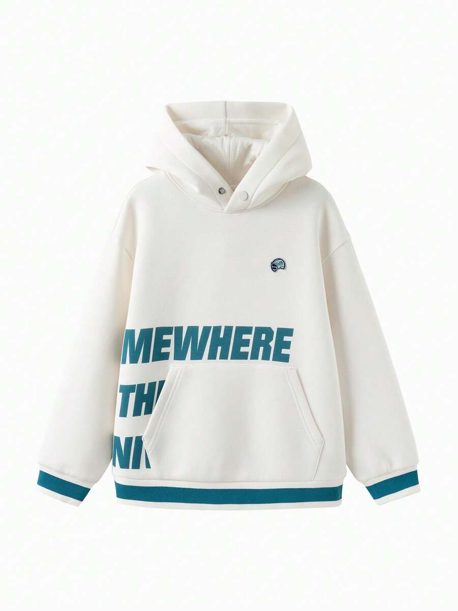 Balabala Tween Boy Designer SICO Sweatshirt, Casual Autumn Winter Sweatshirt, Layering Top - Off-white - View 1