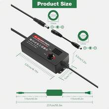 Adapter 4V - 24V 2A 48W Switching Power Supply 4V 5V 6V 9V 12V 15V 18V 19V 20V 24V 1A 1.5A 2 Amps Adjustable Alternating Current/Direct Current Converter Transformer With 14 Tips & Polarity Converter - US B Type Plug(110-127V) - View 3