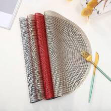 2 pezzi/8 pezzi Tovagliette rotonde per hotel e ristoranti, tovagliette in PVC antiscivolo e impermeabili, sottopiatti in oro/argento termoisolanti, lavabili, proteggono il piano del tavolo, adatti per San Valentino, matrimonio, Natale, feste, decorazione tavolo da cucina di casa - Multicolore - Visualizzare 8