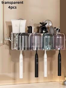 2 件/3 件/4 件病毒吸盘牙刷架壁挂式牙刷杯架牙膏收纳盒，无需钻孔