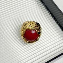 1 pieza Anillo abierto de diseño único vintage con piedra natural exagerada, ágata negra, lapislázuli, cristal blanco, lava, adecuado para mujer para uso diario, citas, vacaciones, festivales de música, fiestas, Año Nuevo, Día de la Madre, regalo del Día de San Valentín