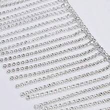 Rhinestone Fringed Trim (Width: 8 Cm/3.15 Inches) - Glass Crystal Fringed Chain For Sewing And Handcrafting, Clear Sparkling Decorative Rhinestones For DIY Clothing, Shoes, Bag Accessories