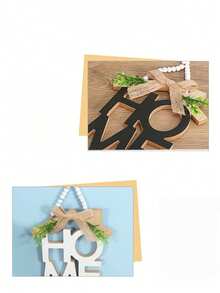 1pc Wooden Decorative Hanging Sign, "HOME" Plaque Decor, Rustic Style, Warm Holiday Gift, Suitable For Home Decor, Housewarming, Wedding Decoration, Room And Holiday, Farmhouse Wall Hanging - Multicolor - View 4