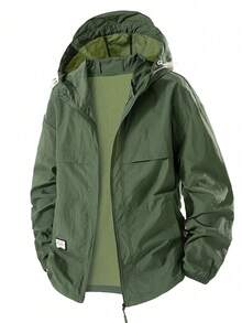 新款男士纯色长袖轻便休闲户外运动风衣，适合夏季和秋季