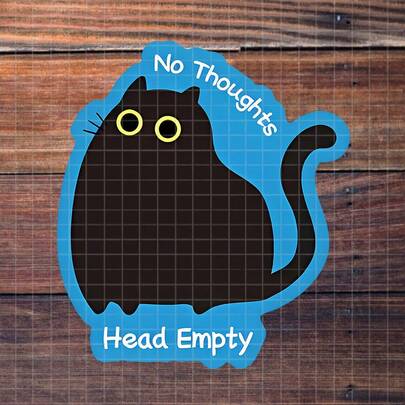 3-Inch "Empty Head Cat" Sticker - Playful And Relatable Vinyl Sticker For Cat Lovers, Comedy Fans, Laptops, Notebooks, Water Bottles, And Mood Zones | Great For Friends, Colleagues, Students, And Enthusiasts | Perfect Gift For Those Who Adore Cute Cat Antics And Unique Designs | Charming Sticker For Light - Hearted Vibes, Relatable Humor, And Unique Decor