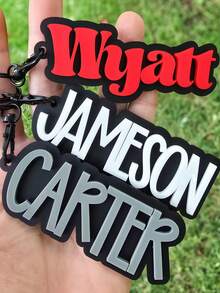 Custom Backpack Keychain Name Tag, Personalized Acrylic Name Keychain, Customized Acrylic Name Tag, Fashionable, Colorful, Cute, Simple, Kawaii, Unique Personalized Customized Gifts, Suitable As Christmas Gifts, Valentine's Day Gifts, DIY Customized Birthday Gifts, Anniversary Gifts, Couple Gifts, Mother's Day Gifts, Wedding Gifts, Bridesmaid Gifts, Party Gifts, New Year Gifts, Best Friend Gifts - Multicolor - View 6