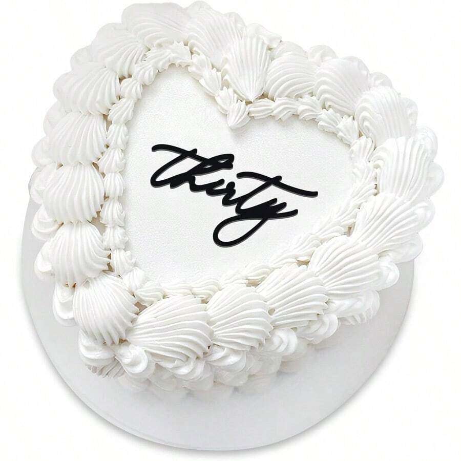 D30th Birthday Cake Topper Acrylic "Thirty" Cake Charm For Milestone Birthday Dirty 30 Party Decorations For Him And Her Thirty10 - 三十 - 查看 1