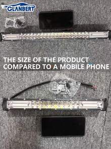 GLANBERT 20 英寸/15 英寸/8 英寸超亮双排 LED 灯带聚光灯汽车 LED 工作灯可调支架泛光灯组合密封光束适用于拖拉机、4X4、越野车、4WD、ATV、卡车 - 12V 24V - 白色 - 查看 12