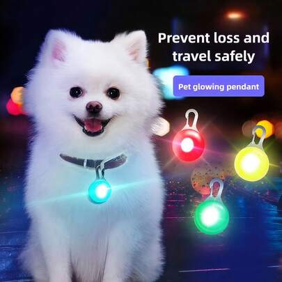 4-Color LED Dog Collar Pendant, Luminous Leash Accessory, Bright Necklace, Glow-In-The-Dark Collar For Pet Safety & Decoration At Night