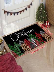 1pc Christmas Rug, Christmas Element Carpet, Anti-Slip Festival Door Mat, Soft, Comfortable, Easy To Clean, Home Decor Suitable For Bedrooms, Living Rooms, Dining Rooms, Bathroom Entrances, Laundry Rooms - Multicolor - View 13