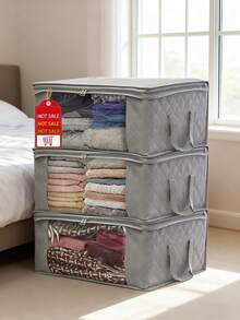 1/3/6/10pcs Foldable Home Storage Bags, Household Organizer For Clothes, Bedding, Sweaters, Pillows And Closet Storage