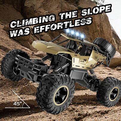 2025 NEW RC Cars Remote Control Car 1:12 Off Road Monster Truck,Metal Shell 4WD Dual Motors LED Headlight Rock Crawler,2.4Ghz All Terrain Hobby Truck With 2 Batteries For 90 Min Play,Boy Adult Gifts,Control Cars,Cars Remote Control,Car Boys