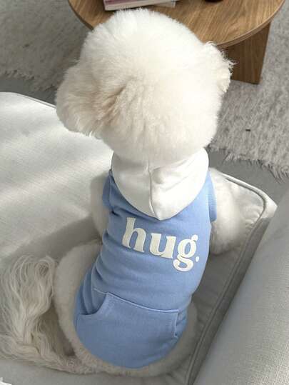 LANGXINGCS 1pc LANGXINGCS Sleeveless Hooded Vest, Simple Sleeveless Hooded Autumn/Winter Warm Pet Clothes Vest For Small/Medium Dogs & Cats